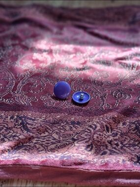 Midcentury Purple Button Earrings